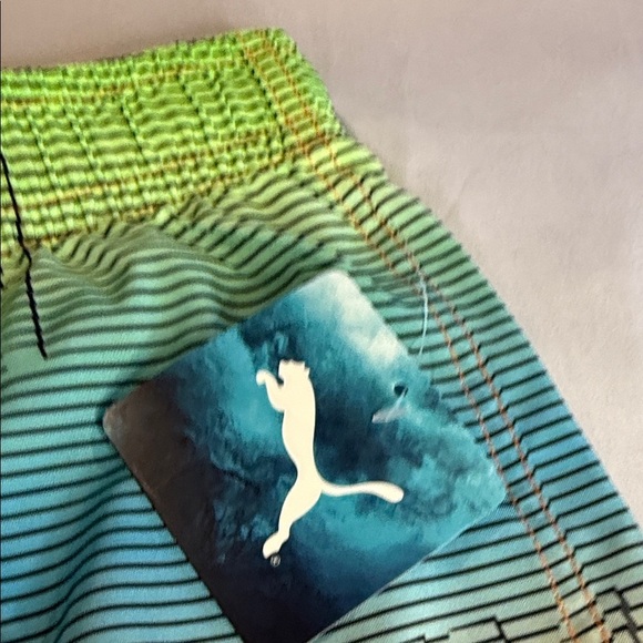 Puma Multicolor Striped Lined Swim Trunks Shorts Boys Size XL - Picture 2 of 13